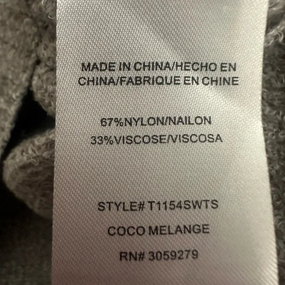 Thread And Supply Cozy Life Perch Top Size Medium Gray Loungewear Crop Oversized - Picture 5 of 6